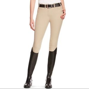 Ariat womens Heritage riding breeches, khaki tan knee patch equestrian - size 36